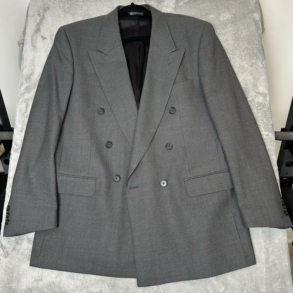CHRISTIAN DIOR MONSIEUR PARIS 100% PURE WOOL USA VINTAGE SPORT COAT JACKET GRAY